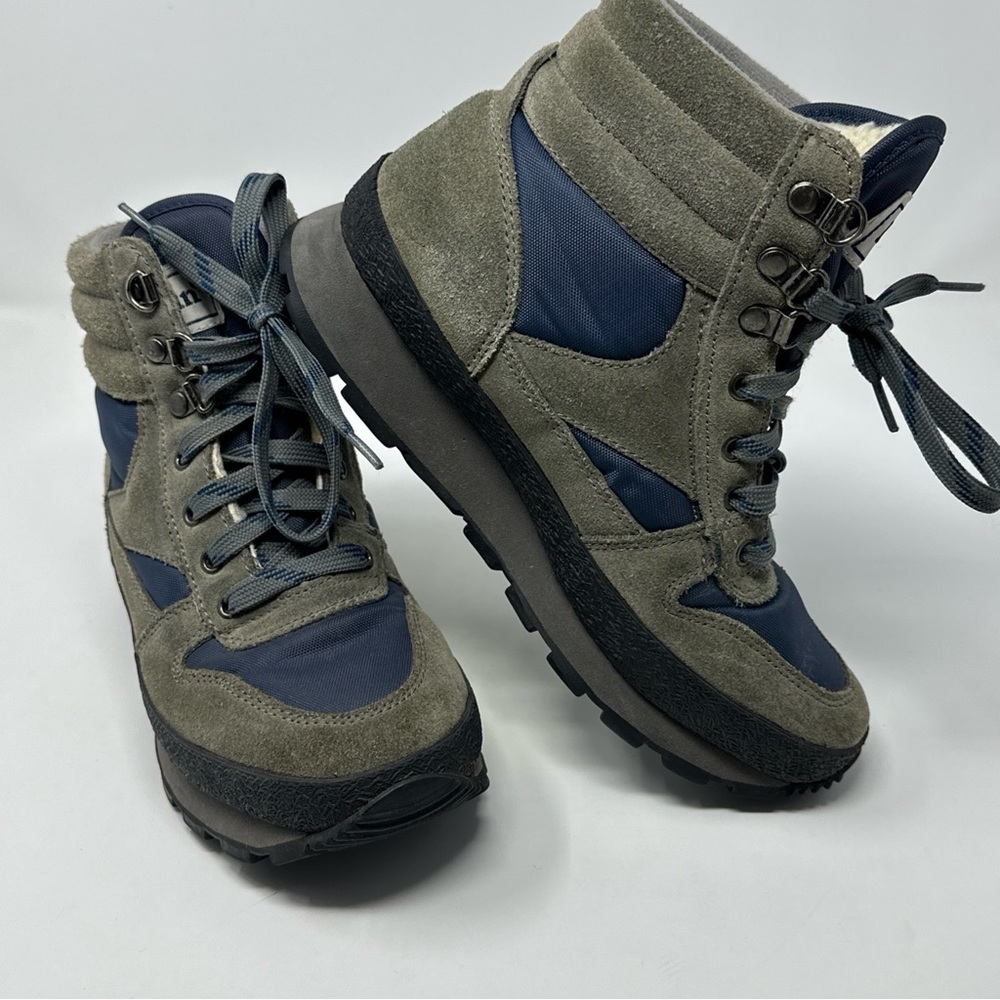 LL Bean Womens Hiking Boots Gray 7M Waterproof Nubuck HiTop